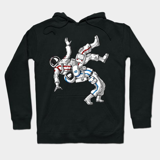 Astronauts Jiu-Jitsu Wrestling Hoodie by underheaven